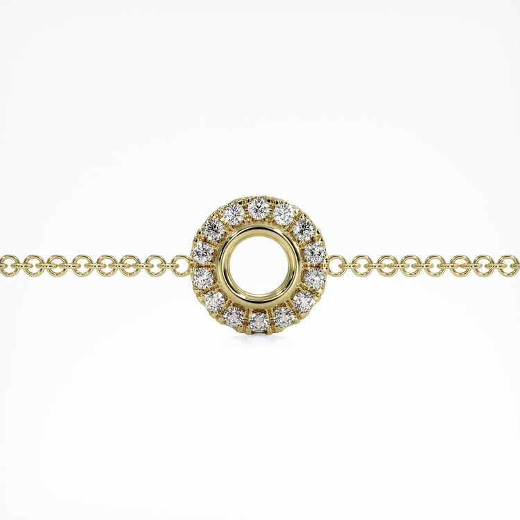 14K Yellow Gold Pave Bracelet Setting