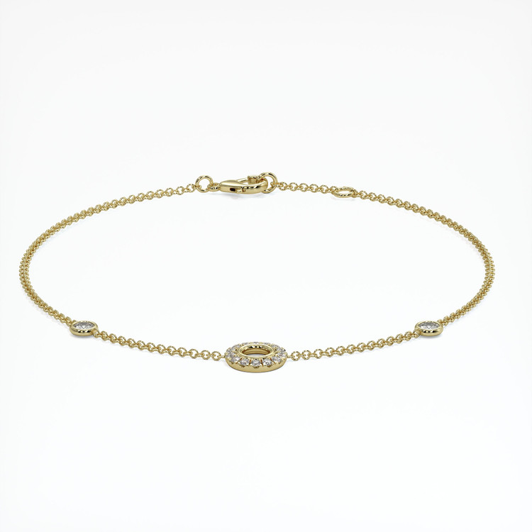 14K Yellow Gold Pave Bracelet Setting
