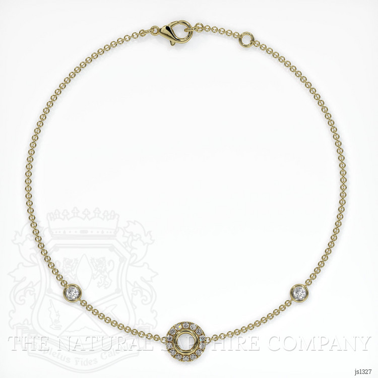 14K Yellow Gold Pave Bracelet Setting