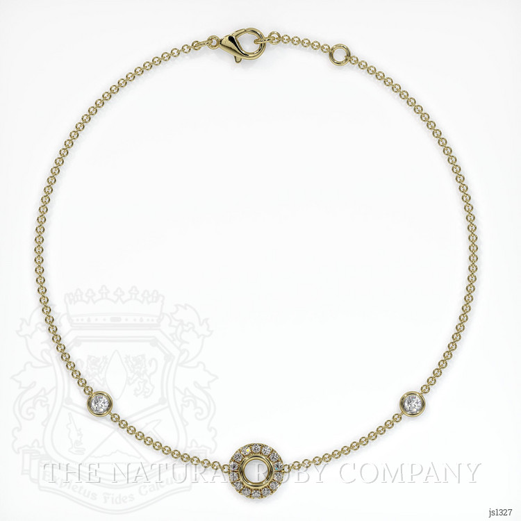 14K Yellow Gold Pave Bracelet Setting