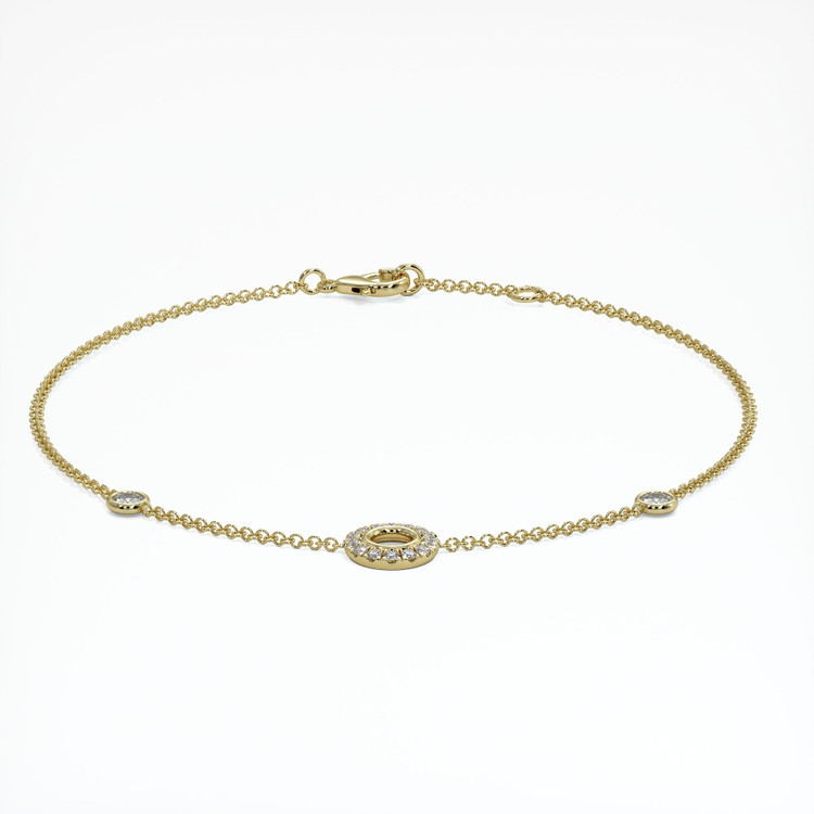 18K Yellow Gold Pave Bracelet Setting