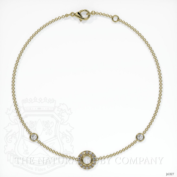 18K Yellow Gold Pave Bracelet Setting