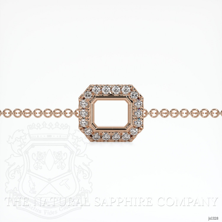 14K Rose Gold Pave Bracelet Setting