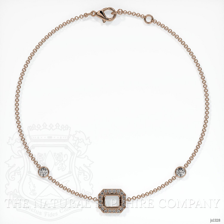 14K Rose Gold Pave Bracelet Setting