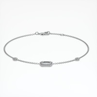 14K White Gold Pave Bracelet Setting Image