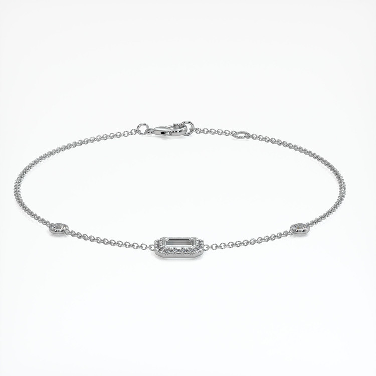 18K White Gold Pave Bracelet Setting