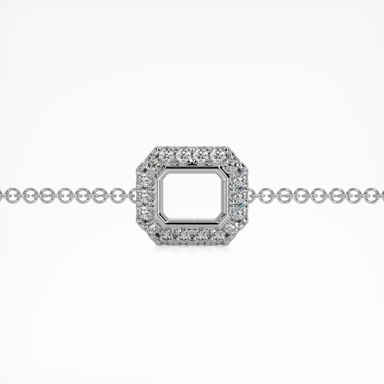 18K White Gold Pave Bracelet Setting