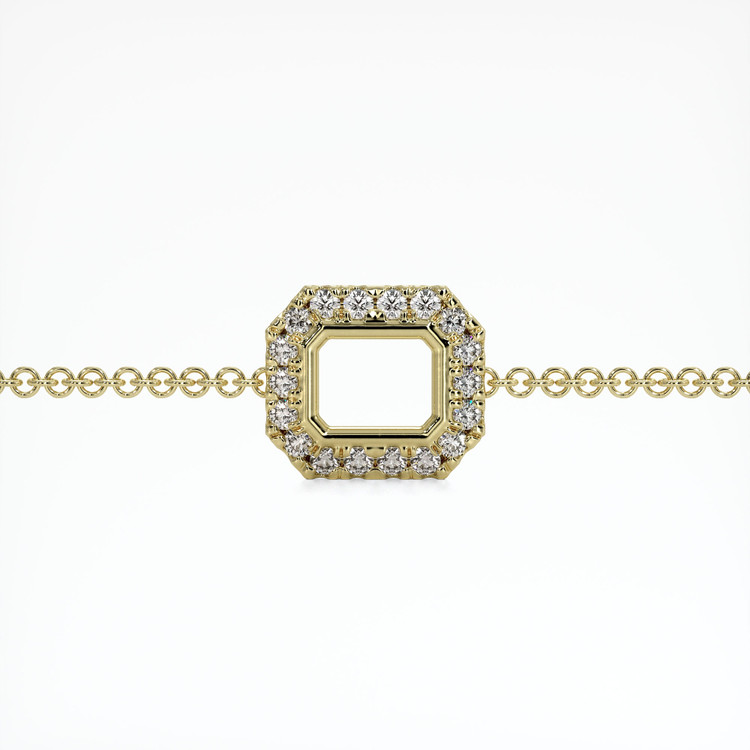 18K Yellow Gold Pave Bracelet Setting