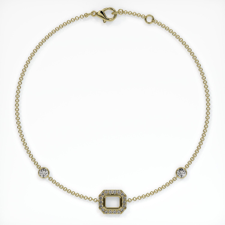 18K Yellow Gold Pave Bracelet Setting