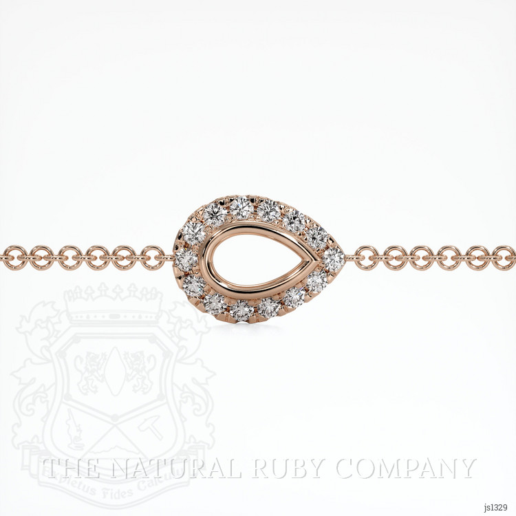 14K Rose Gold Pave Bracelet Setting