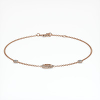 14K Rose Gold Pave Bracelet Setting Image