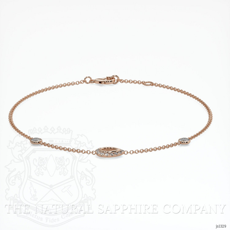 14K Rose Gold Pave Bracelet Setting