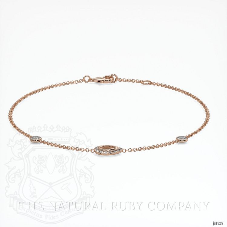 14K Rose Gold Pave Bracelet Setting