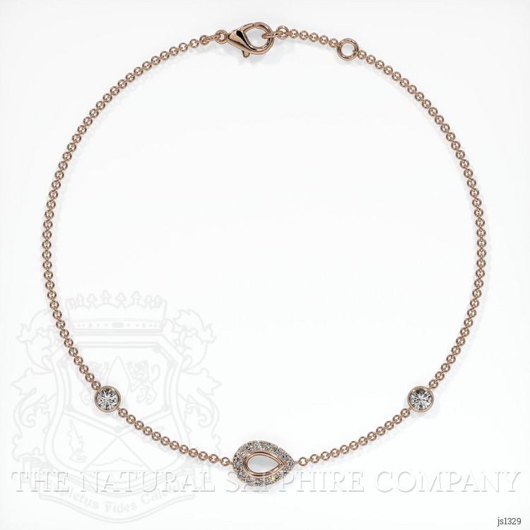 14K Rose Gold Pave Bracelet Setting