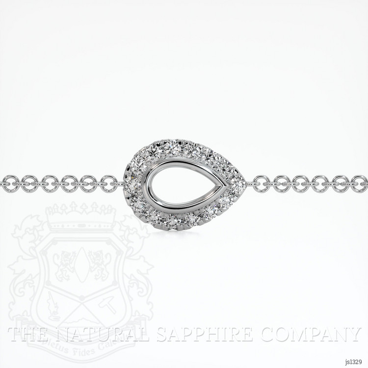 14K White Gold Pave Bracelet Setting