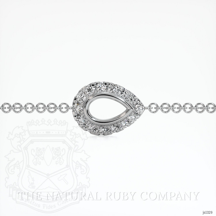14K White Gold Pave Bracelet Setting
