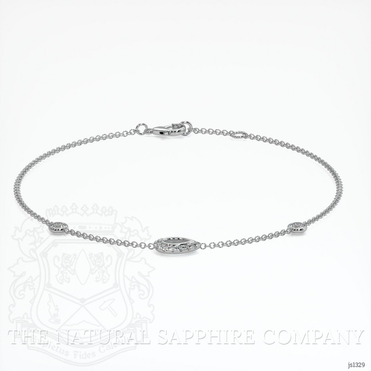 14K White Gold Pave Bracelet Setting