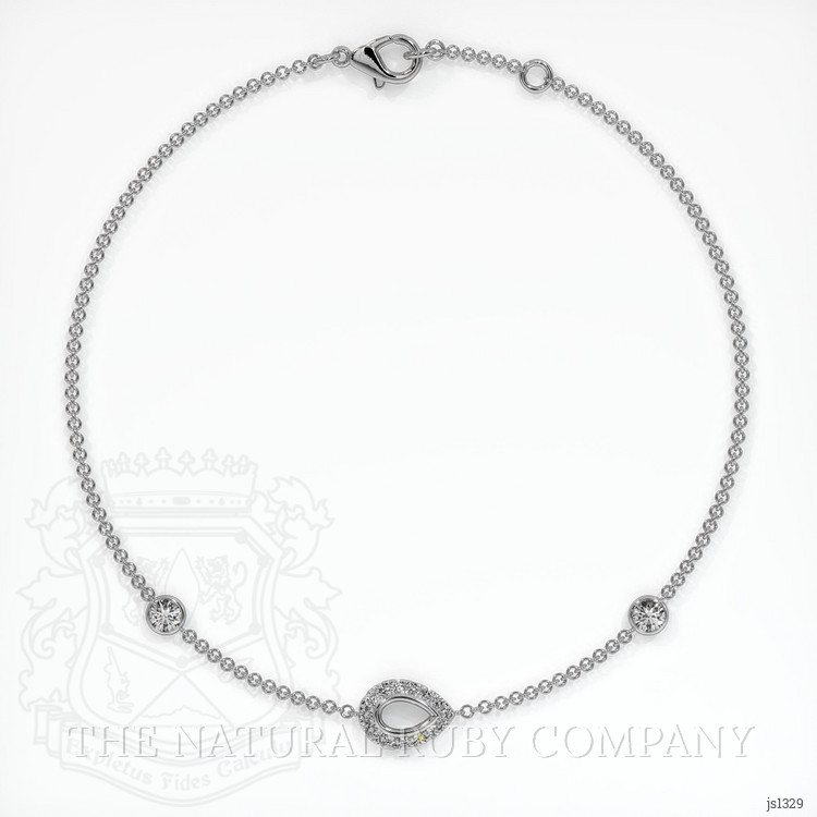 14K White Gold Pave Bracelet Setting