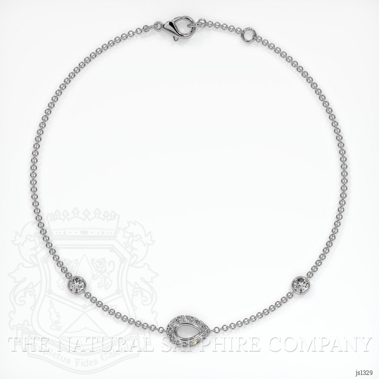 14K White Gold Pave Bracelet Setting