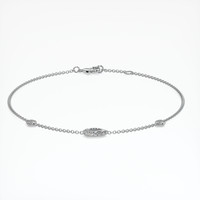 18K White Gold Pave Bracelet Setting Image