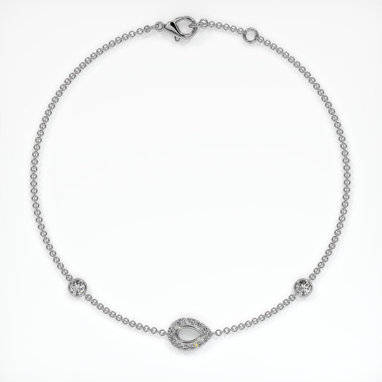 18K White Gold Pave Bracelet Setting