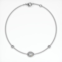18K White Gold Pave Bracelet Setting Image