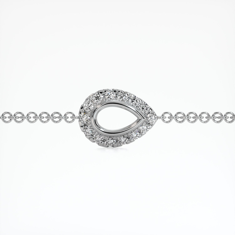 18K White Gold Pave Bracelet Setting