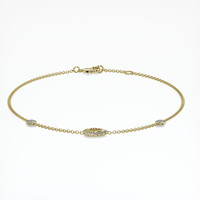 14K Yellow Gold Pave Bracelet Setting Image