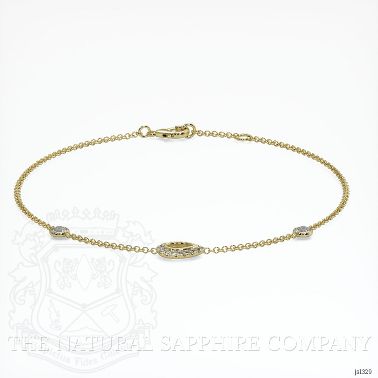 14K Yellow Gold Pave Bracelet Setting