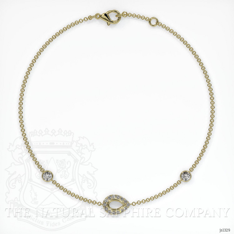 14K Yellow Gold Pave Bracelet Setting