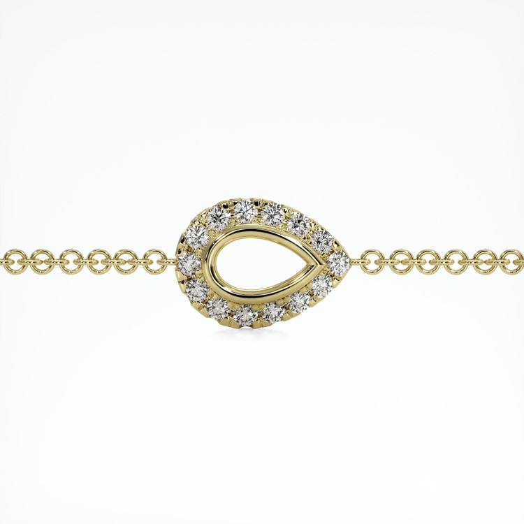 18K Yellow Gold Pave Bracelet Setting