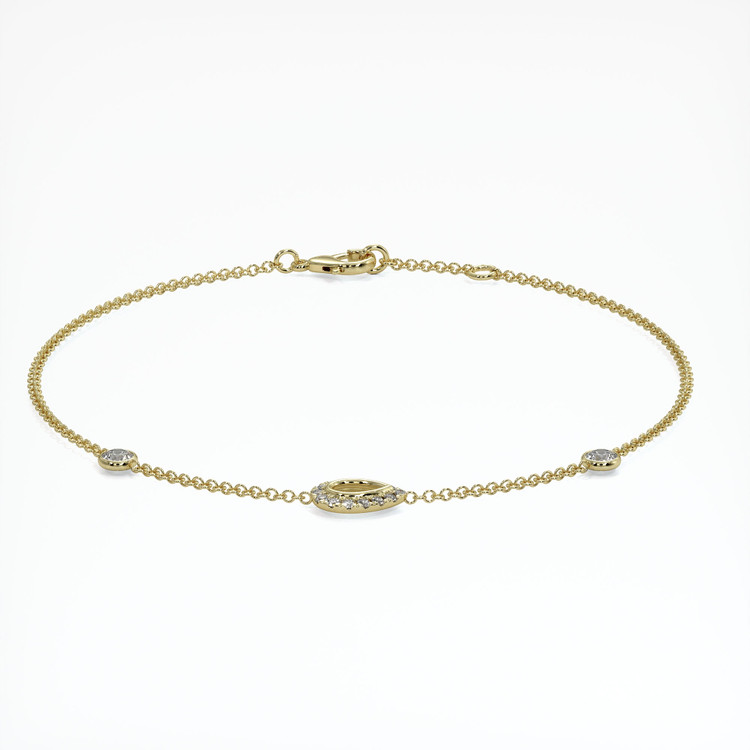 18K Yellow Gold Pave Bracelet Setting