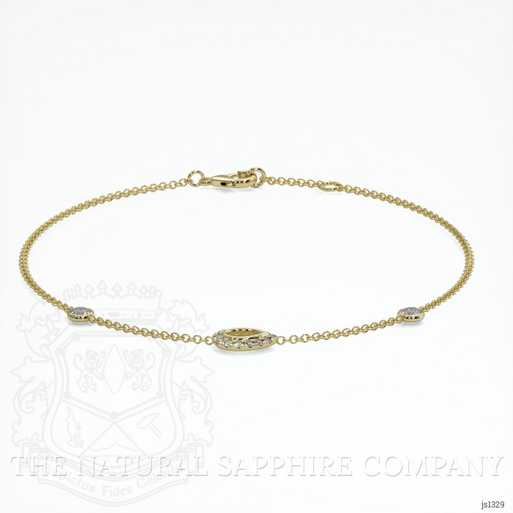 18K Yellow Gold Pave Bracelet Setting