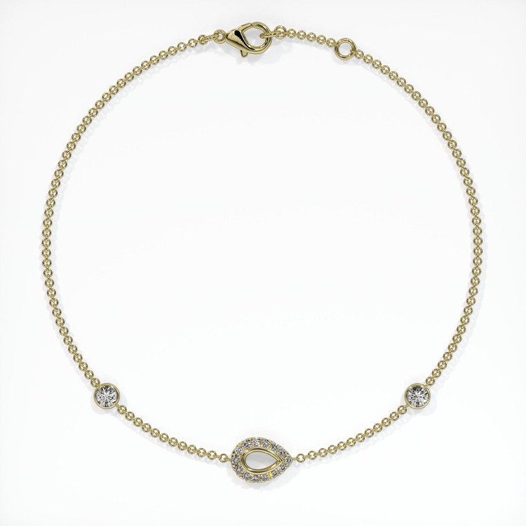 18K Yellow Gold Pave Bracelet Setting