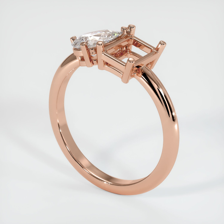 14K Rose Gold Accent Stones Ring Setting