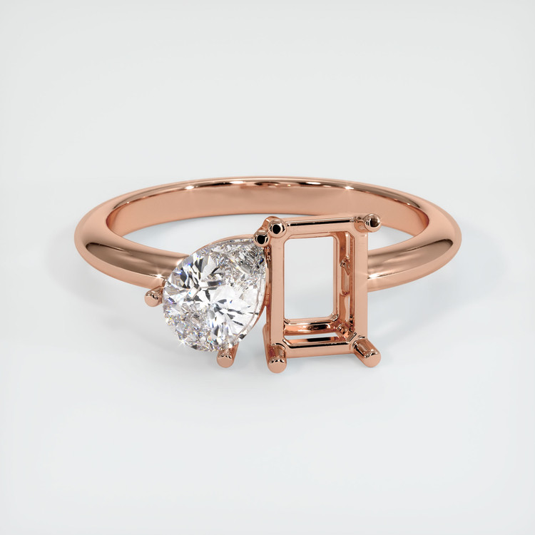 14K Rose Gold Accent Stones Ring Setting