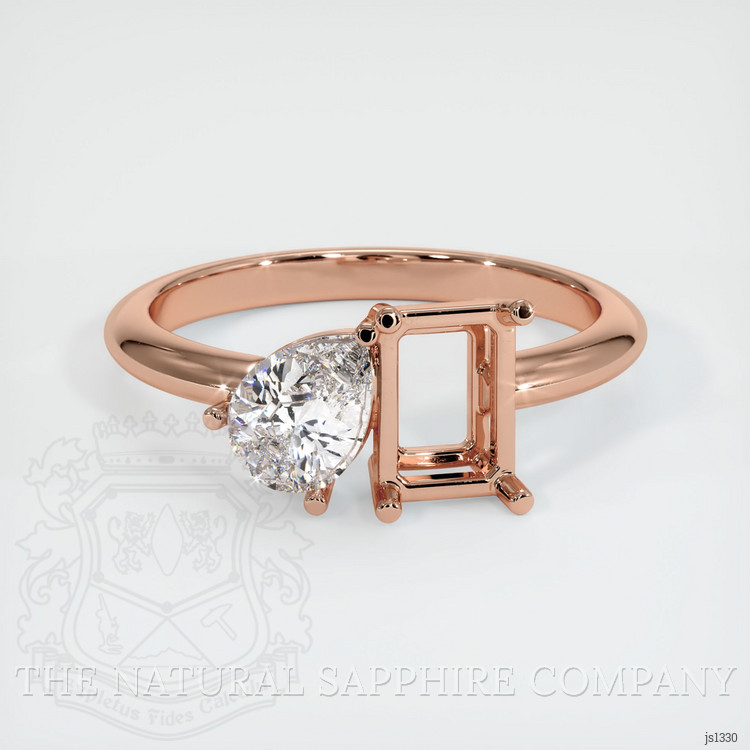 14K Rose Gold Accent Stones Ring Setting