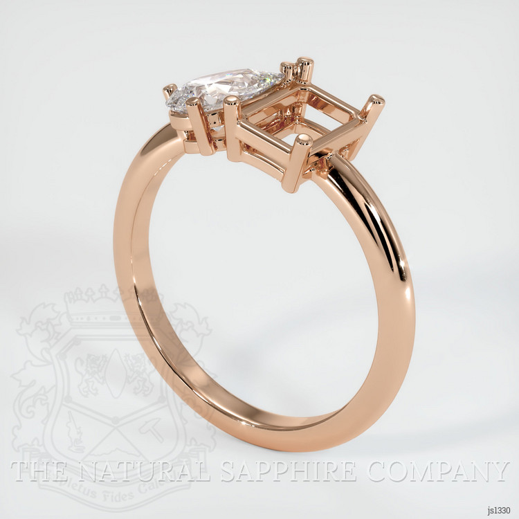 18K Rose Gold Accent Stones Ring Setting