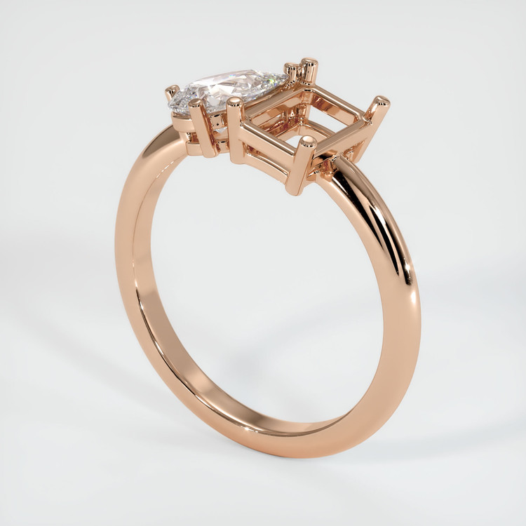 18K Rose Gold Accent Stones Ring Setting