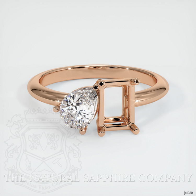 18K Rose Gold Accent Stones Ring Setting
