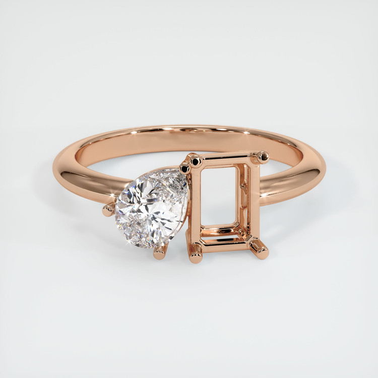 18K Rose Gold Accent Stones Ring Setting