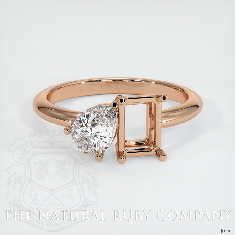 18K Rose Gold Accent Stones Ring Setting