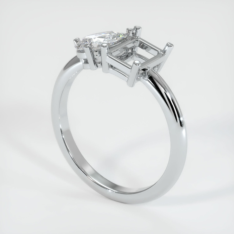 14K White Gold Accent Stones Ring Setting