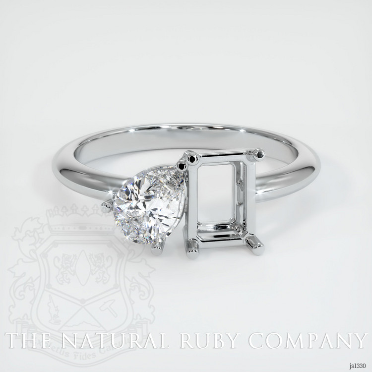 14K White Gold Accent Stones Ring Setting