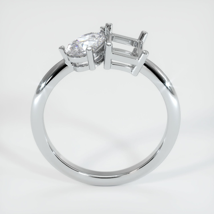 14K White Gold Accent Stones Ring Setting