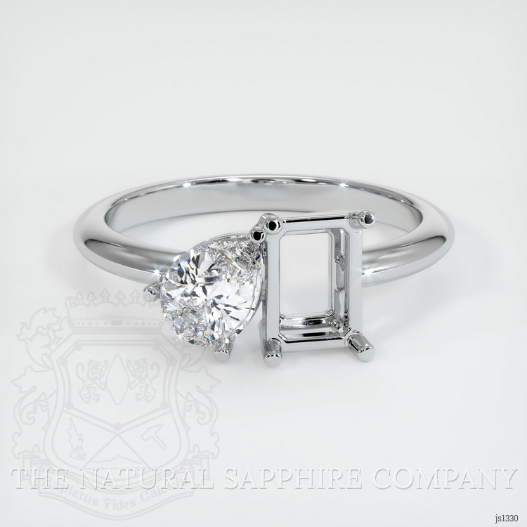 18K White Gold Accent Stones Ring Setting