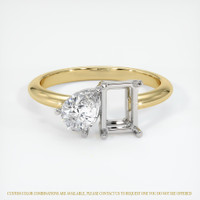 14K White & Yellow Accent Stones Ring Setting Image