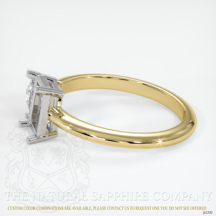 14K White & Yellow Accent Stones Ring Setting