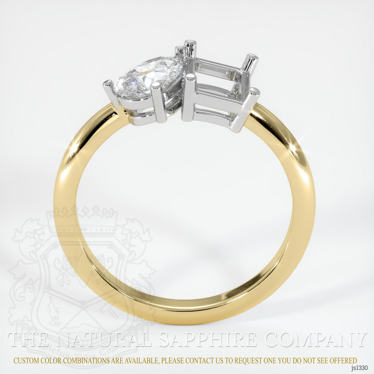 14K White & Yellow Accent Stones Ring Setting