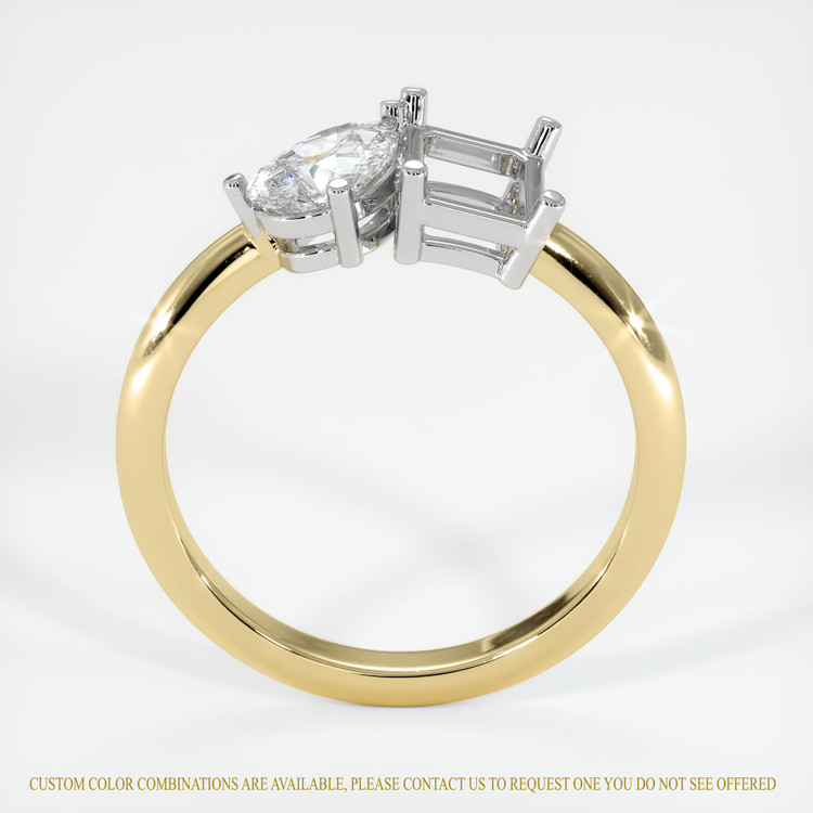 14K White & Yellow Accent Stones Ring Setting